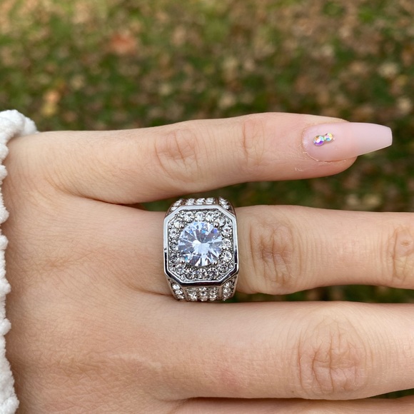 NWT Luxury Women/men 925 Silver Wedding Rings - Picture 11 of 13